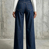 Exquisite And Elegant Jeans With Gold Piping.