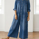Lily | Cotton Denim Jumpsuit